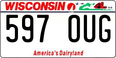 WI license plate 597OUG