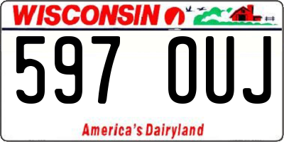 WI license plate 597OUJ