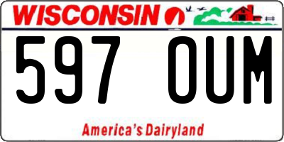 WI license plate 597OUM