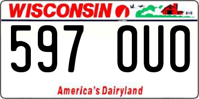 WI license plate 597OUO