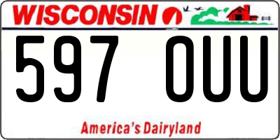 WI license plate 597OUU