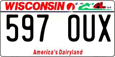 WI license plate 597OUX