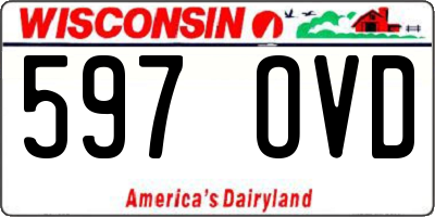 WI license plate 597OVD