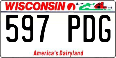 WI license plate 597PDG