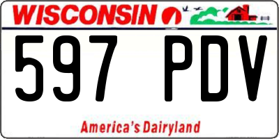 WI license plate 597PDV