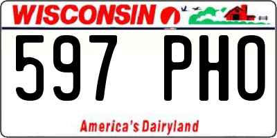 WI license plate 597PHO