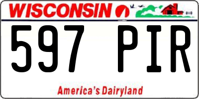 WI license plate 597PIR