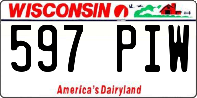 WI license plate 597PIW