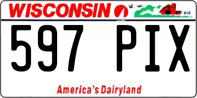 WI license plate 597PIX