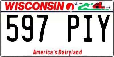 WI license plate 597PIY