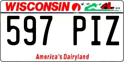 WI license plate 597PIZ
