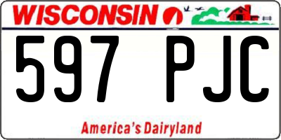 WI license plate 597PJC