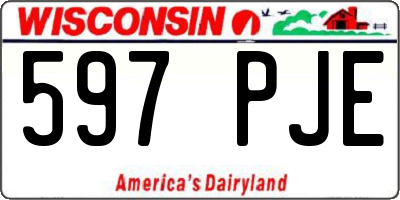 WI license plate 597PJE