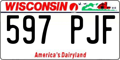 WI license plate 597PJF