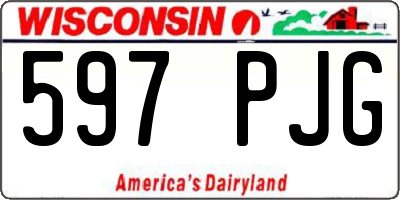WI license plate 597PJG