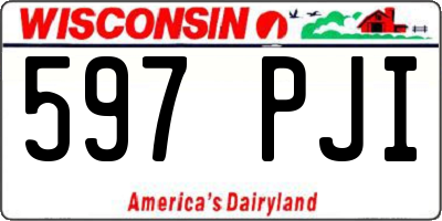 WI license plate 597PJI