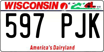 WI license plate 597PJK