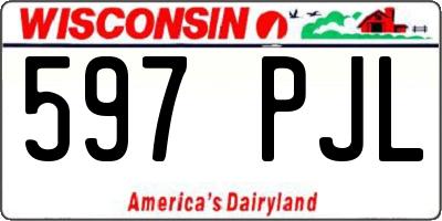 WI license plate 597PJL
