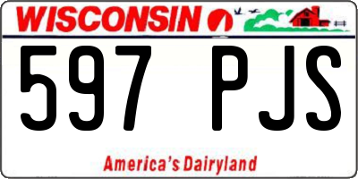 WI license plate 597PJS
