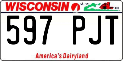 WI license plate 597PJT