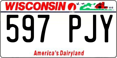 WI license plate 597PJY