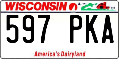 WI license plate 597PKA