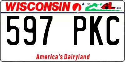 WI license plate 597PKC