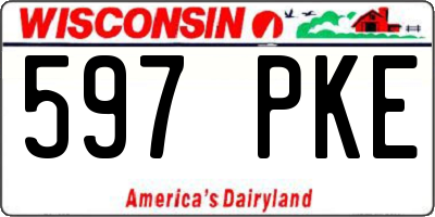 WI license plate 597PKE