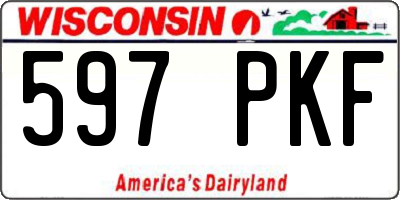WI license plate 597PKF