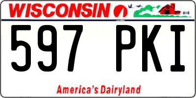 WI license plate 597PKI