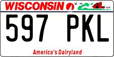 WI license plate 597PKL
