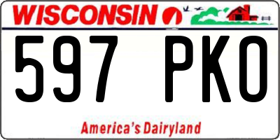 WI license plate 597PKO