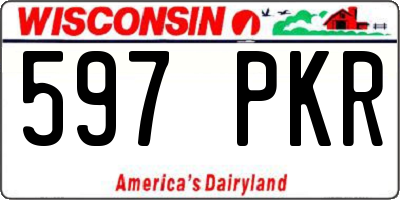 WI license plate 597PKR