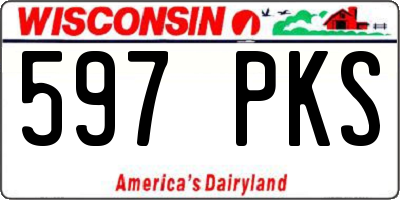 WI license plate 597PKS