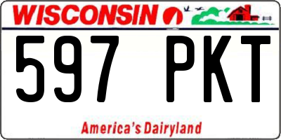 WI license plate 597PKT