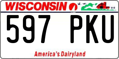 WI license plate 597PKU