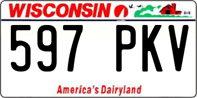 WI license plate 597PKV