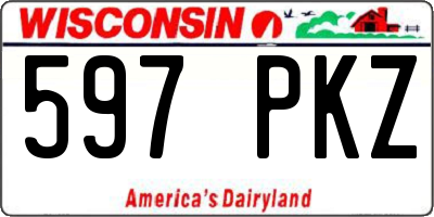 WI license plate 597PKZ