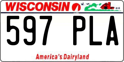 WI license plate 597PLA