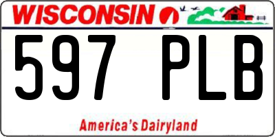 WI license plate 597PLB