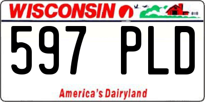 WI license plate 597PLD