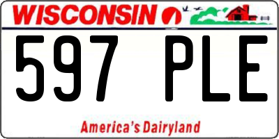 WI license plate 597PLE