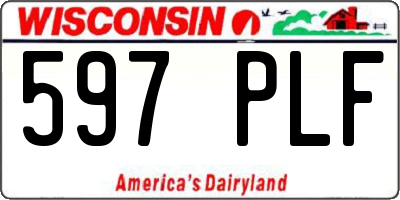 WI license plate 597PLF