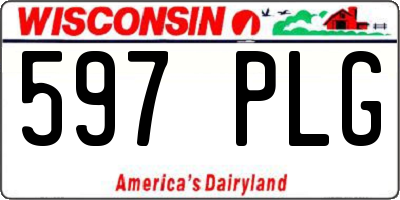 WI license plate 597PLG