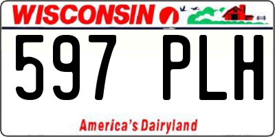 WI license plate 597PLH
