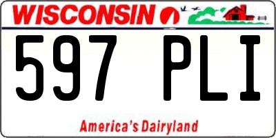 WI license plate 597PLI