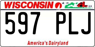 WI license plate 597PLJ