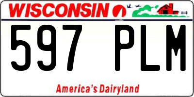 WI license plate 597PLM