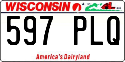 WI license plate 597PLQ