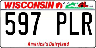 WI license plate 597PLR